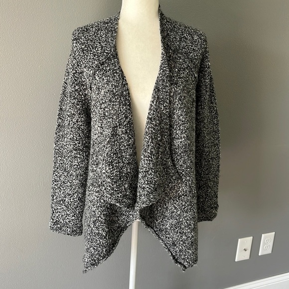 Rebecca Taylor Wool Alpaca Blend Open Front Cardigan Gray Black - Picture 1 of 11